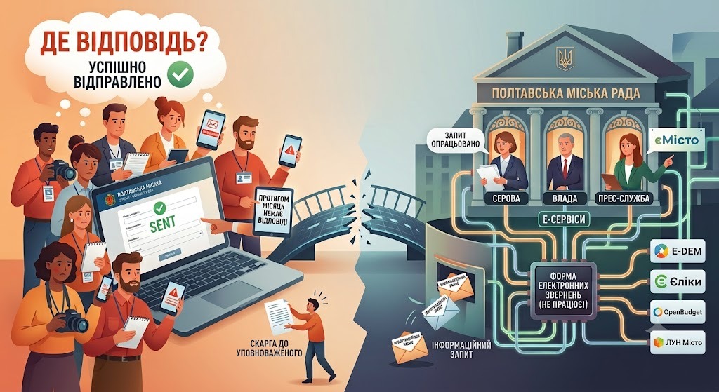 “Успішно відправлено”, але відповіді немає: як працює електронна форма звернень у Полтавській міськраді