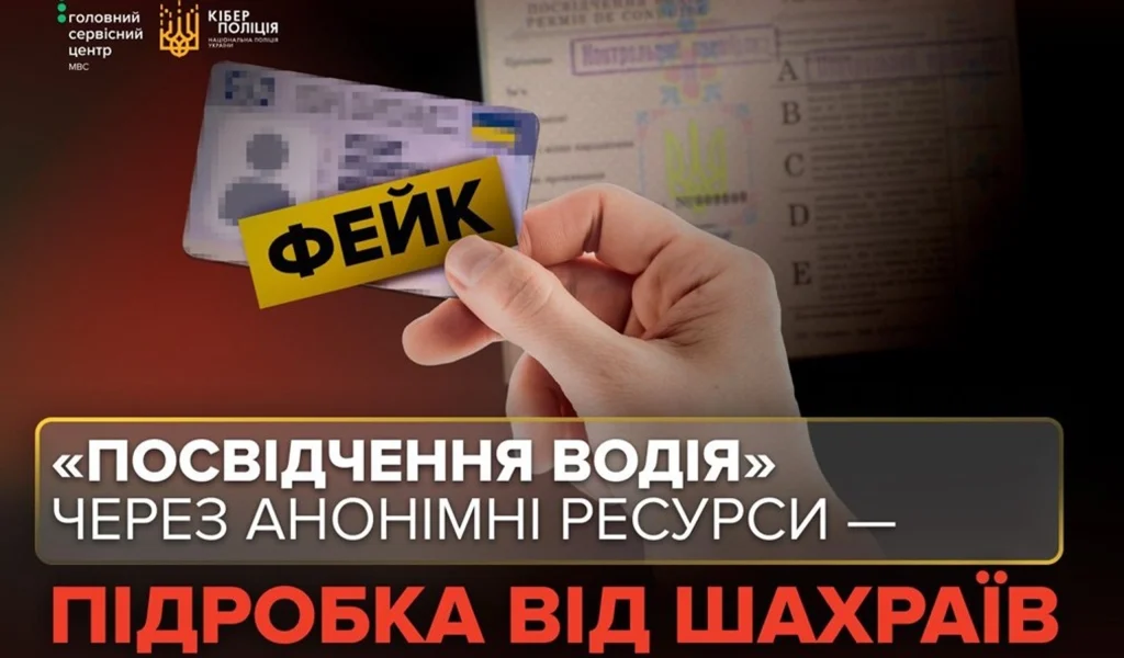 Старе посвідчення водія та шахраї: Кіберполіція попереджає про «помічників» в інтернеті Обмін паперового посвідчення водія та попередження Кіберполіції